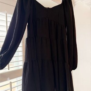 Altar'd State Elegant Black Tiered Dress